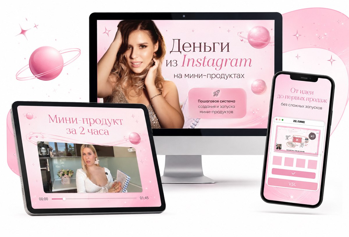 Мини-продукт «Деньги из Instagram» — курс на всех устройствах